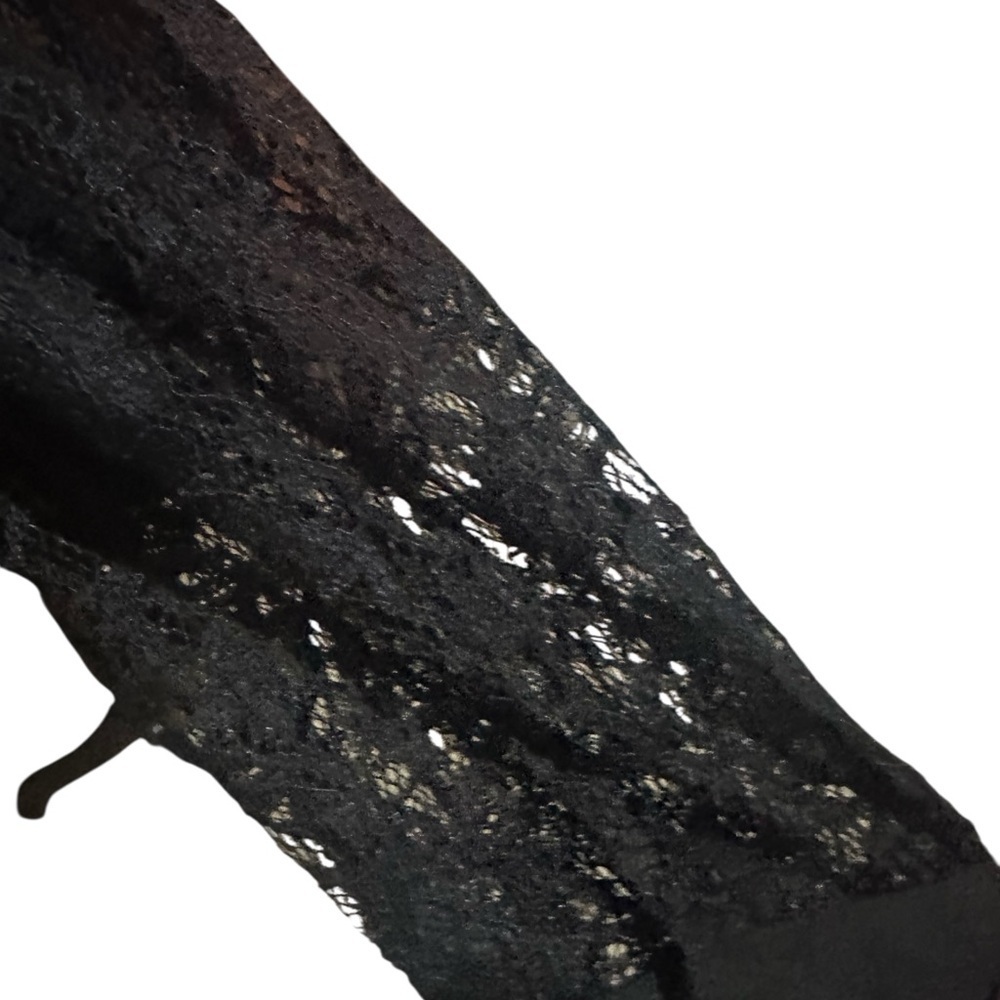 T Tahari Black Lace Tunic Blouse V Neck Long Sleeve 2X - Picture 7 of 10